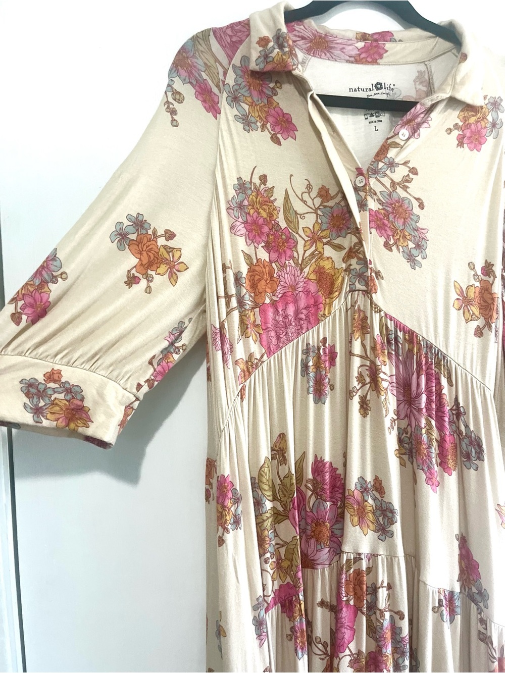 NWOT Natural Life Short Sleeve Floral Maxi Dress - Picture 4 of 7